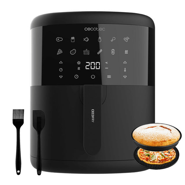 Cecofry Bombastik 6000 Full digital and compact diet fryer for cooking without oil, with 6 L capacity, PerfectCook technology and accessory pack.