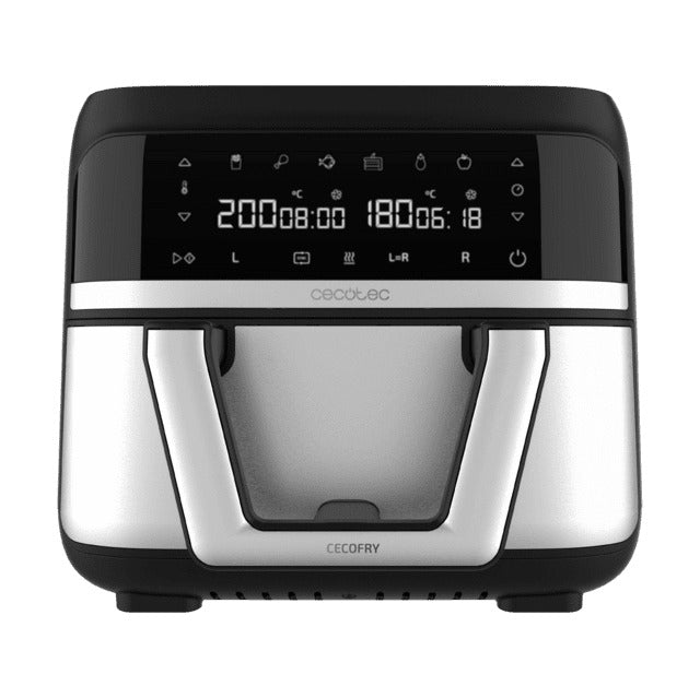 Cecofry Dual 9000 Digital and compact diet fryer for cooking without oil, with 9 L capacity, PerfectCook technology and separation to choose between two baskets with independent temperature control or a single tank.